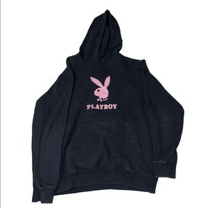 Playboy Size M Original black hoodie with pink logo